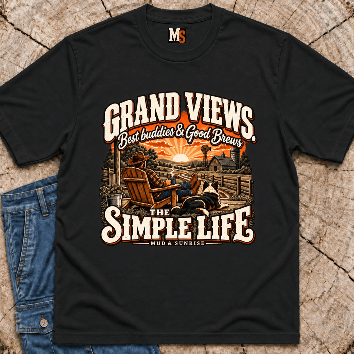 Grand Views, Best Buddies and Good Brews - The simple life T-shirt