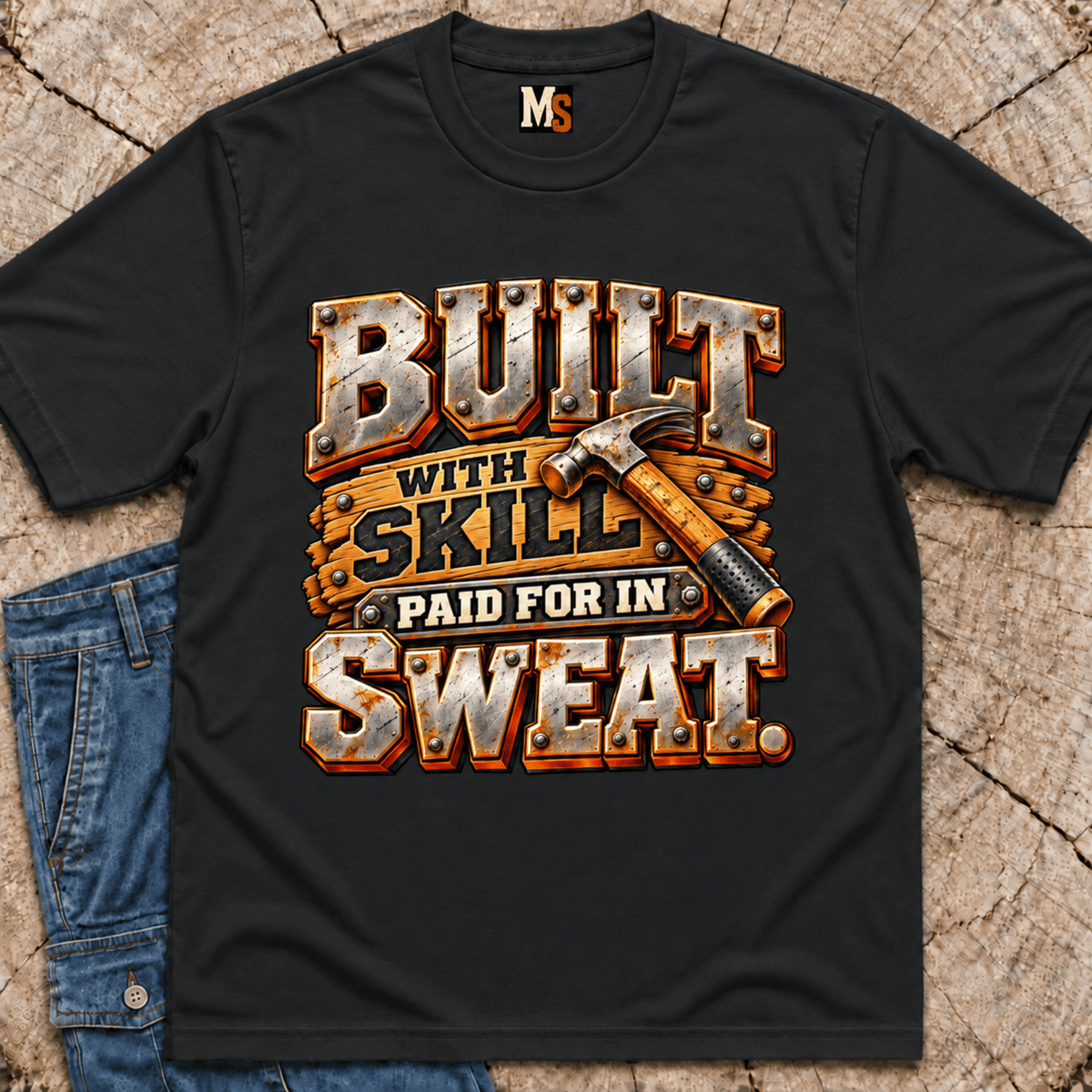 Built with skill, paid for in sweat T-shirt