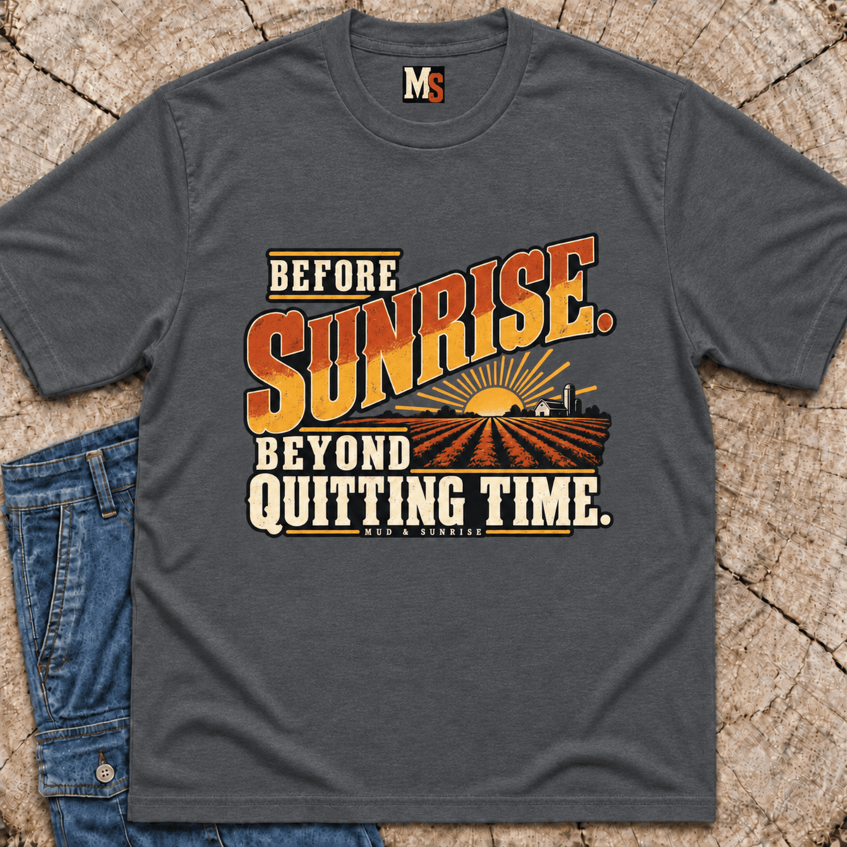 Before sunrise, beyond quitting time T-shirt