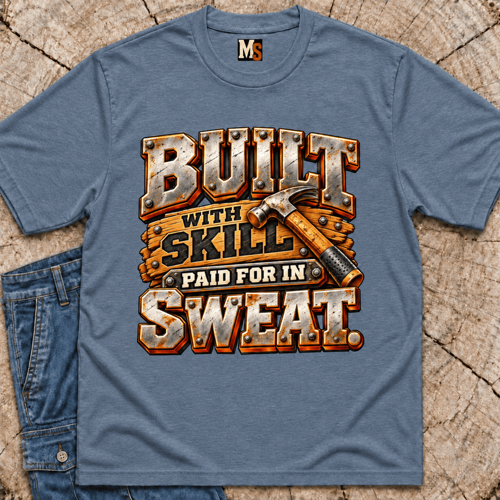 Built with skill, paid for in sweat T-shirt