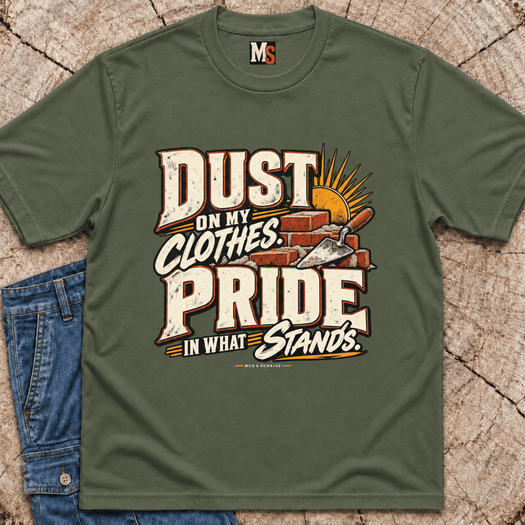 Dust on my clothes, pride in what stands T-shirt