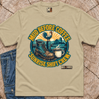 Mud before coffee - sunrise shift crew T-shirt