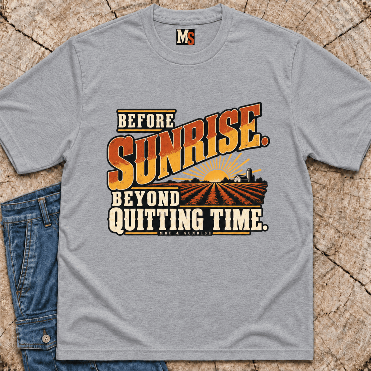Before sunrise, beyond quitting time T-shirt